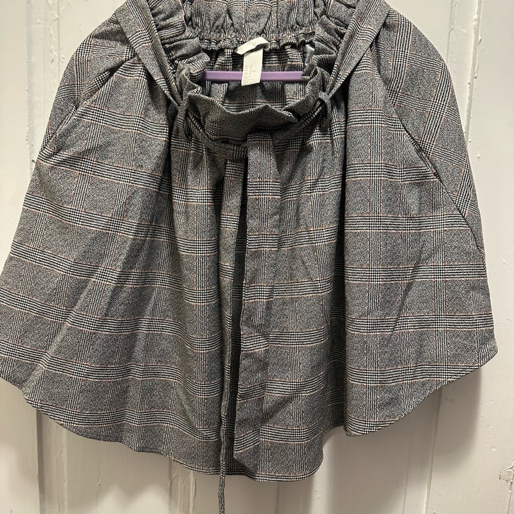 H&M Black and White Plaid Skirt